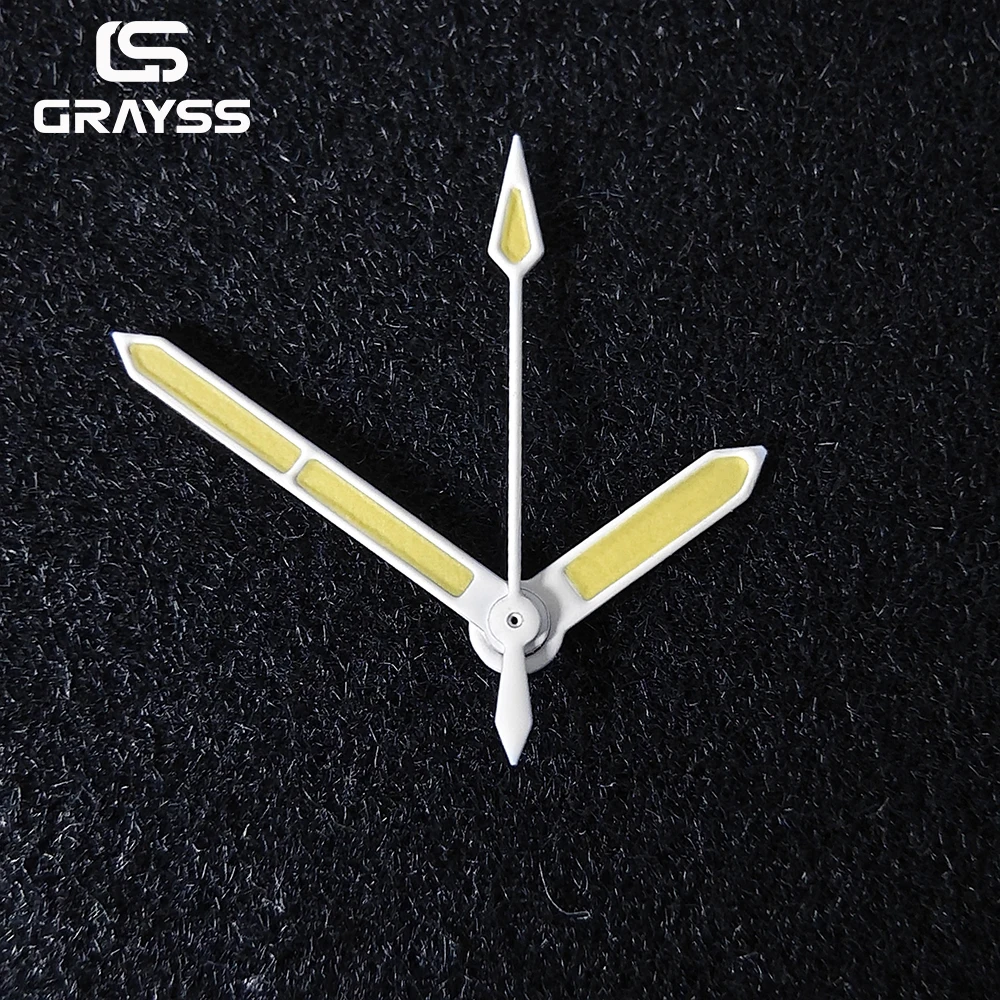 Radiation 50 FATHOMS White Arrow Watch Hands C3 Green Luminous Fit NH35 NH36 NH38 NH70 NH71 NH72 4R35 4R36 Watch Mod Parts