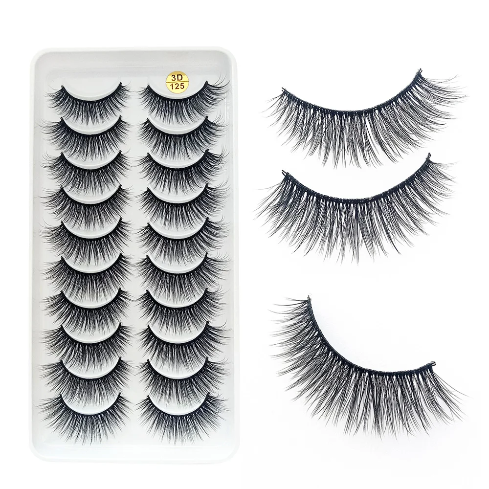 10 أزواج شرائط جلدة وهمية حليقة الرموش مجموعة ستيريو متعدد الطبقات سميكة المرحلة الرموش لعيد الحب هدية عيد الشكر #4