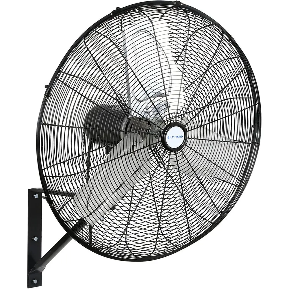 

24 3-Speed Oscillating Heavy-Duty Industrial Wall Fan for Commercial, Garage, and Warehouse Use - UL Certified