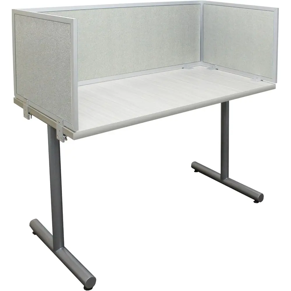 Acoustic Privacy Panel Table Top Divider, Soundproof Desk Screen, 24 x 48, Overcast