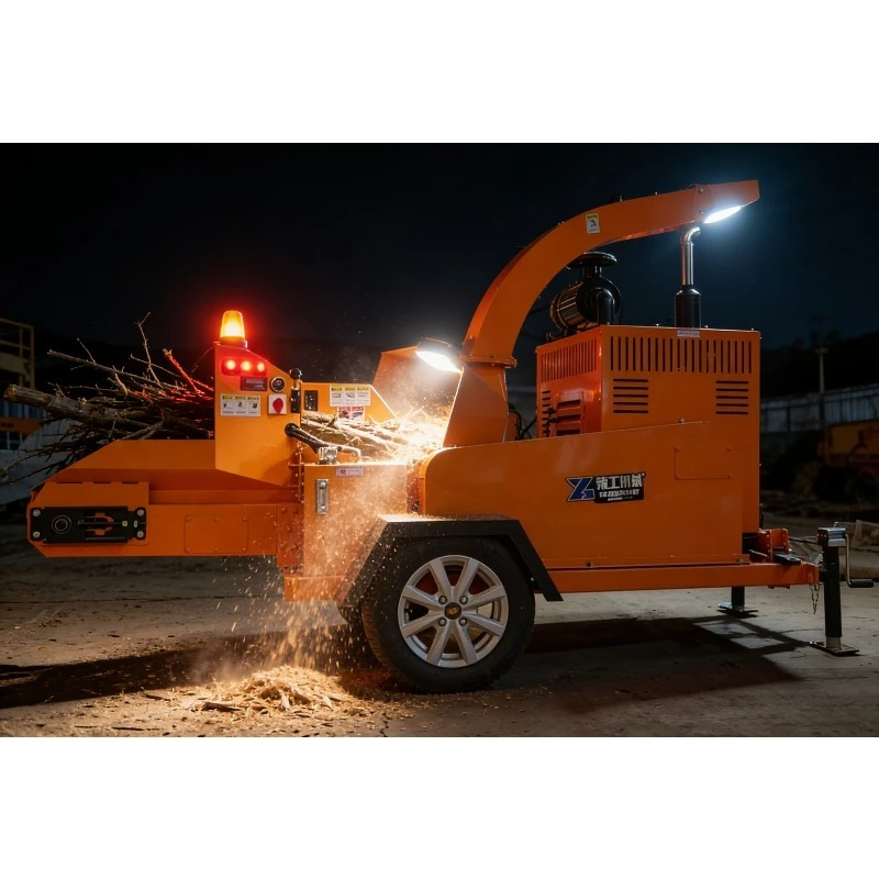 Wood Pallet Shredder Machine 40HP Diesel Engine Mobile Wood Chipper Shredder for Waste Tree Branches