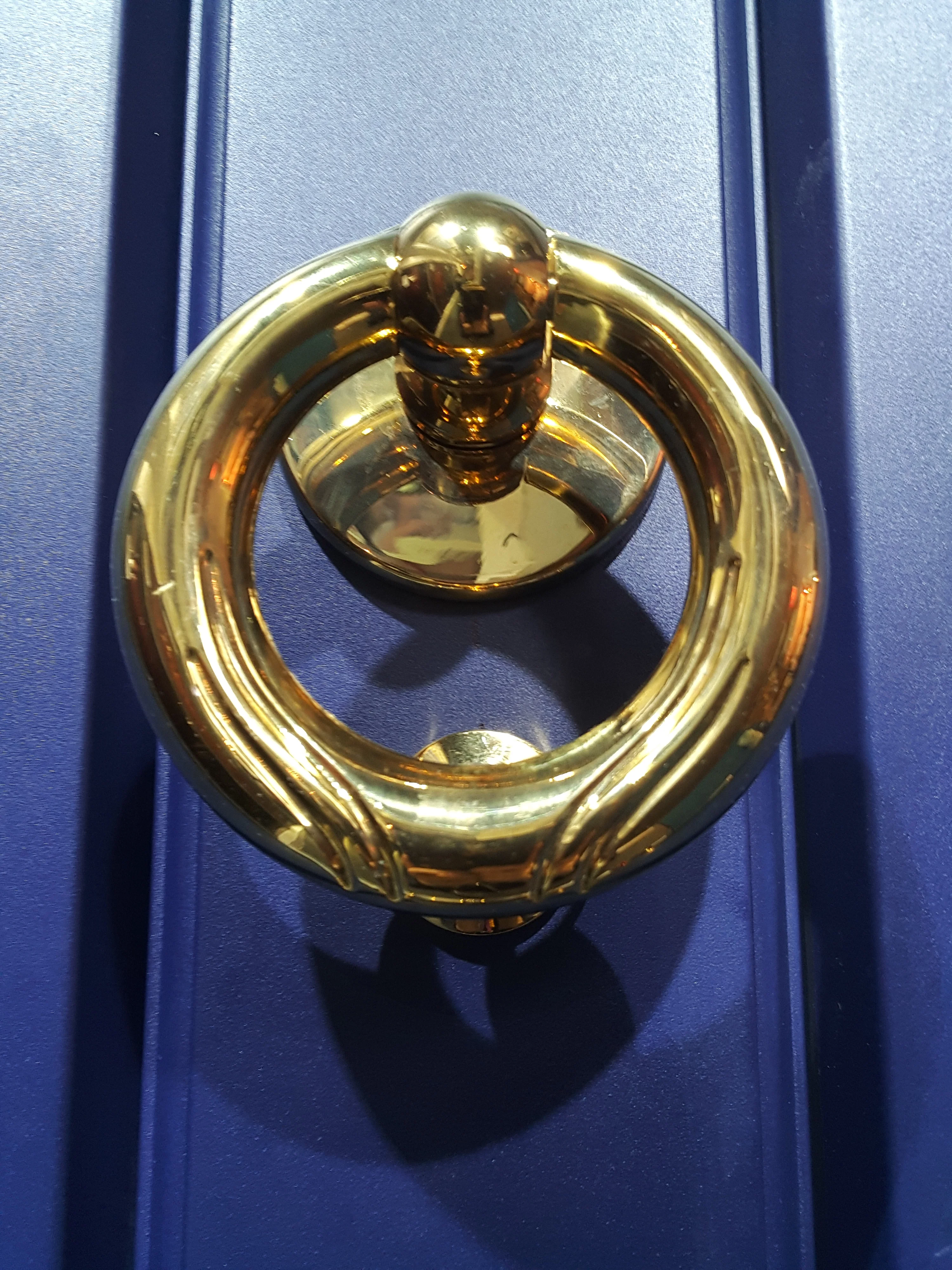 Isreal Main Door Security Entrance Designs Double Steel Door With Golden Handle Knocker Lock