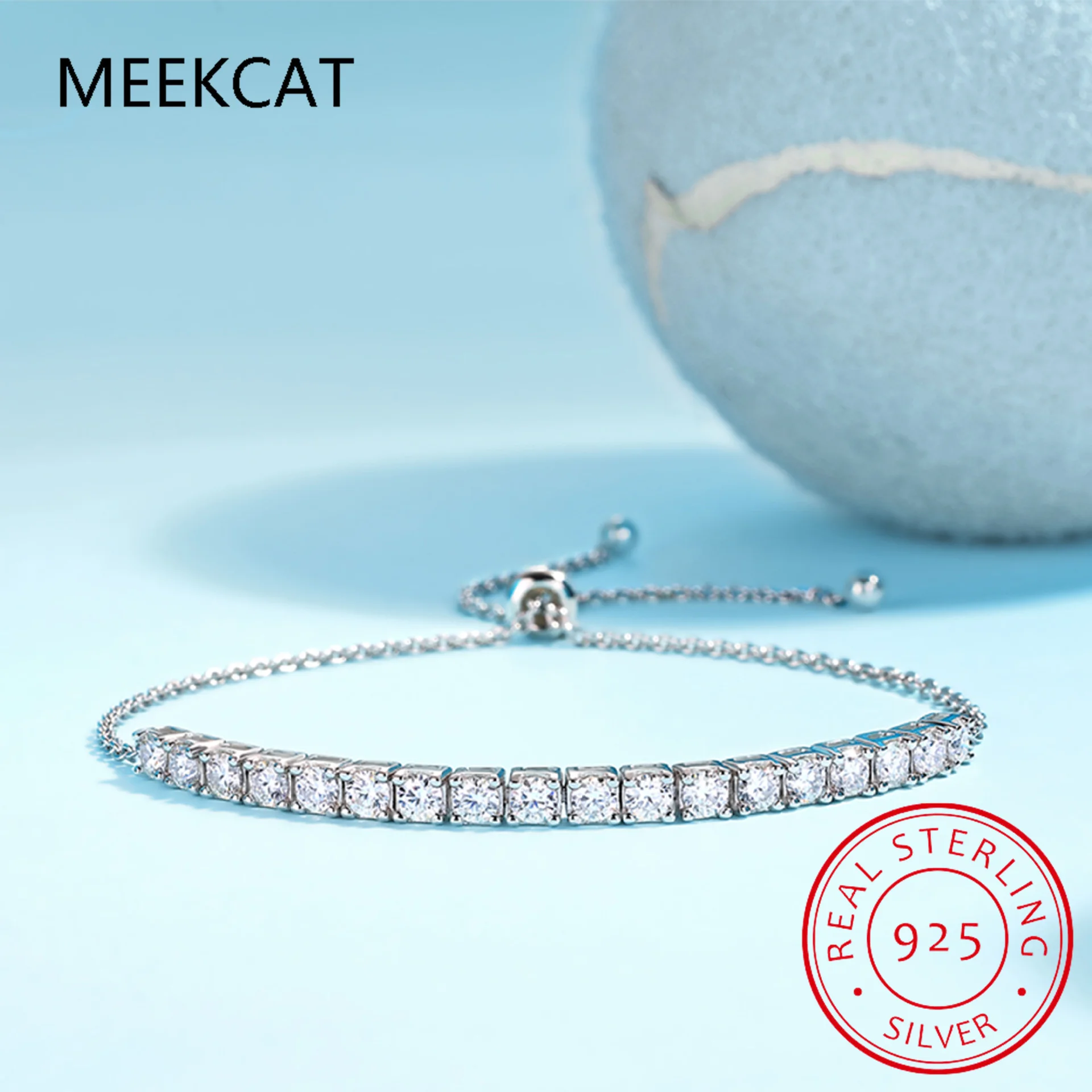 

Браслет из стерлингового серебра 925 пробы с муассанитом, регулируемый сверкающий D VVS1, лабораторный бриллиант для женщин, ювелирные украшения для свадебной вечеринки, Pulseiras