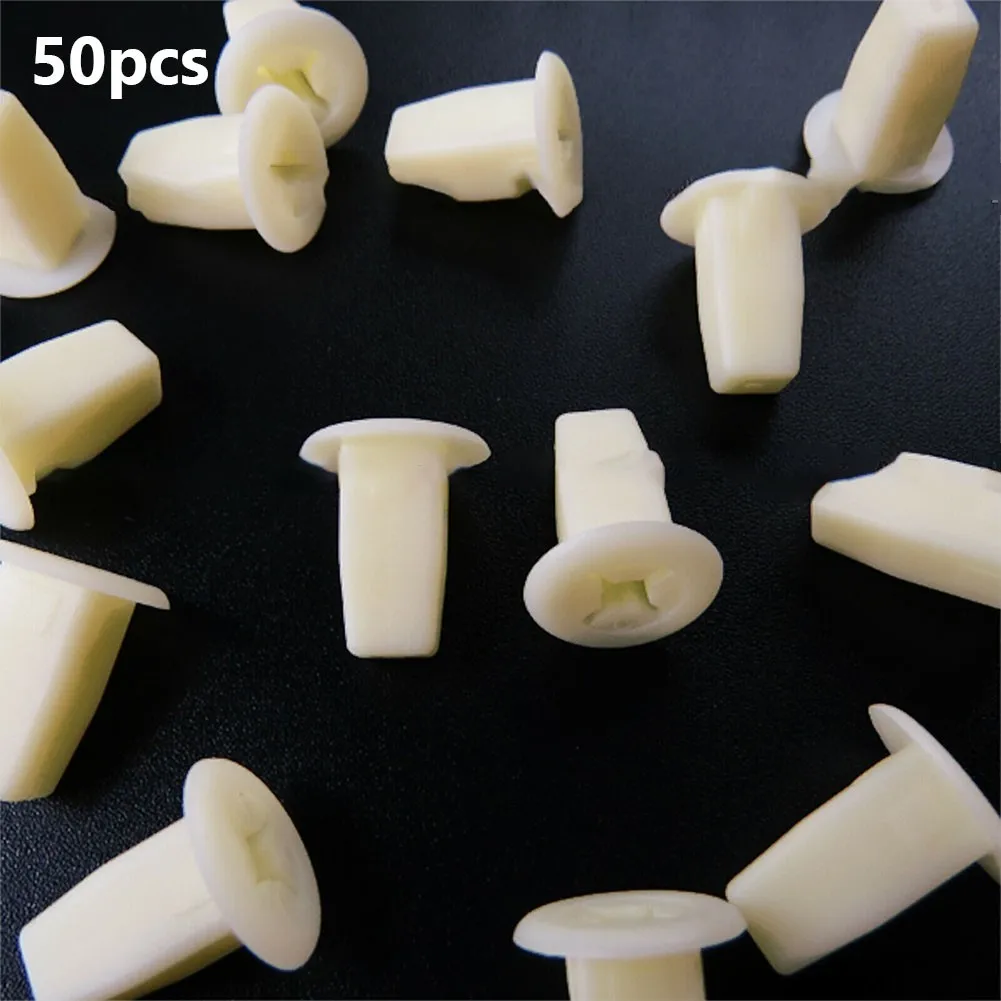 50 Pcs Nylon Nut  Screw Grommet Clip For Toyota For Toyota For Mazda Fits Into 8mm X 8mm Hole Nylon Auto Acesssories For Honda