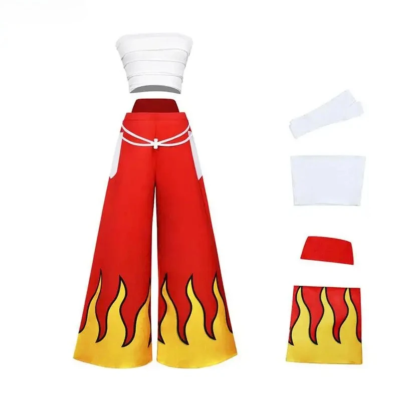 

Anime Fairy Tailin Erza Scarlet Cosplay Costume Pants White Tube Tops Women Halloween Carnival Party Outfit Erza Costumes Outfit