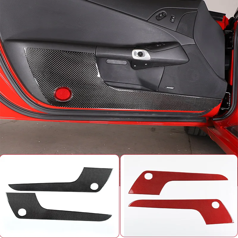 

For Chevrolet Corvette C6 2005-2013 Soft Carbon Fiber Car Door Protection Anti-kick Protection Panel Cover Trim Car Accessories