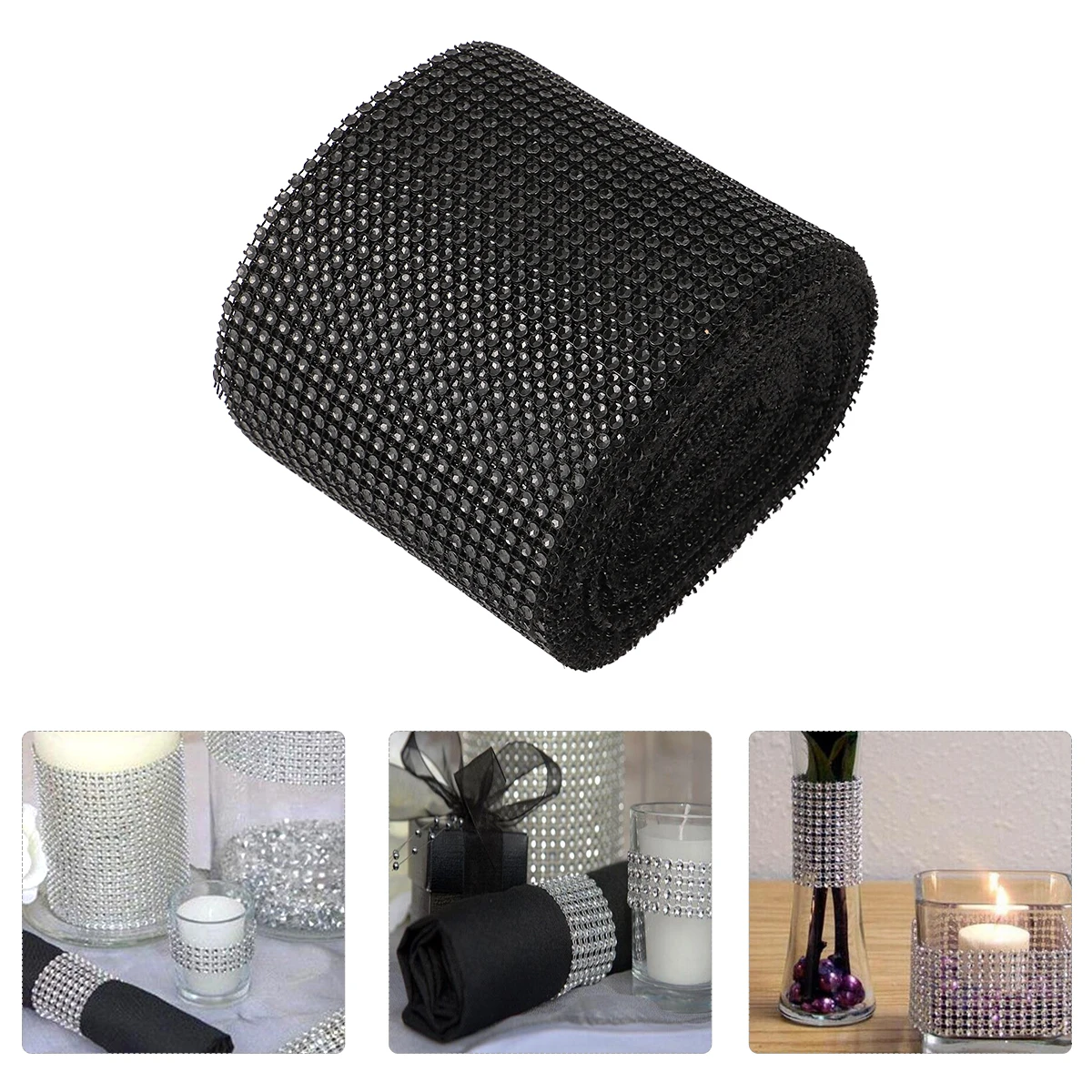 

Diamond Ribbon Decoration Sparkle Wrap Rhinestone Bling Elastic Band Gift Box Diamond Ribbon Ornament Craft Sequin Trim