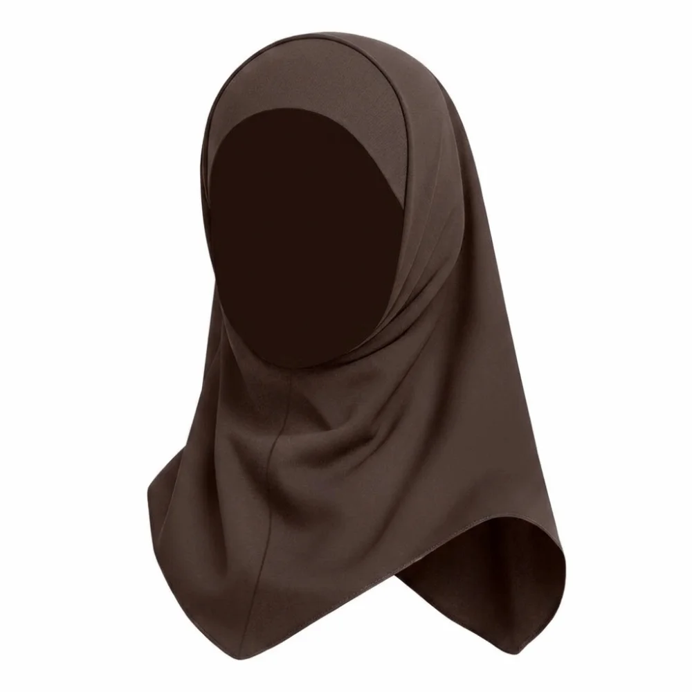 Lightweight Solid Color Kids Hijab Quick Drying Pull On Style Hijab Scarf Ice Silk Turban Sun Protection Headscarf School