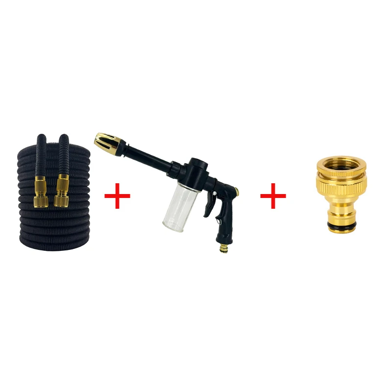 25FT-100FT Extensible Magic Hose Wash Car High Pressure Foam Gun Flexible Garden Hose Courtyard irrigation Cleaning Tools