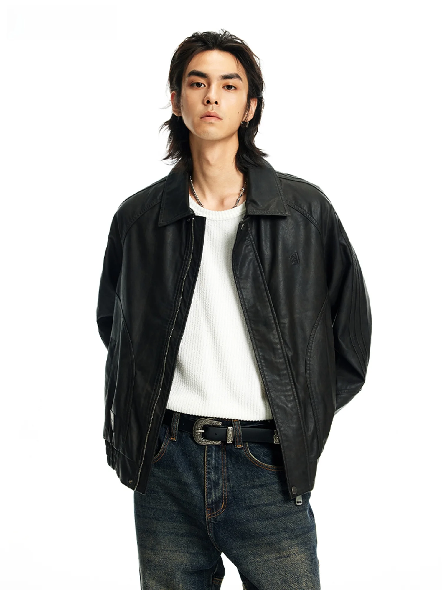 

Мужская кожаная куртка в американском ретро-стиле для байкеров, осенне-зимняя, с подкладкой, модная, повседневная, ветрозащитная, на молнии