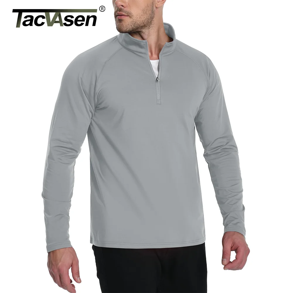 تاكاسين-تيشيرتات مبطنة صوفية حرارية للرجال ، قمصان طويلة الأكمام ، خارجية وجري ، بلوفر رياضي ، مشي لمسافات طويلة وسحاب