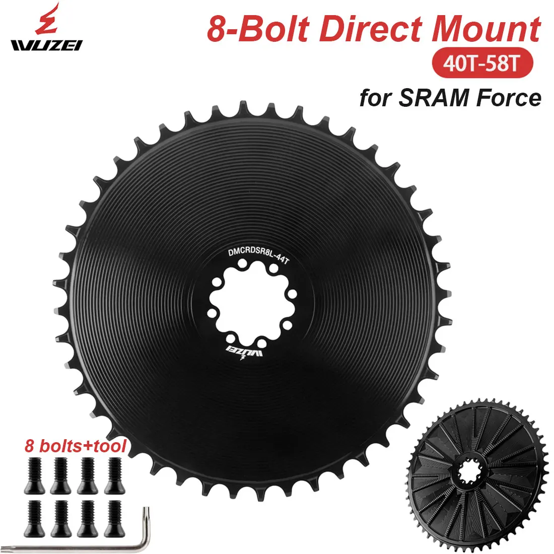 AliExpress NONE WUZEI 8 Bolts Chainring for SRAM AXS Force Red Direct Mount Road Bike Chainwheel 40 42 44 46T48T8 Bolt Narrow Wide Crown