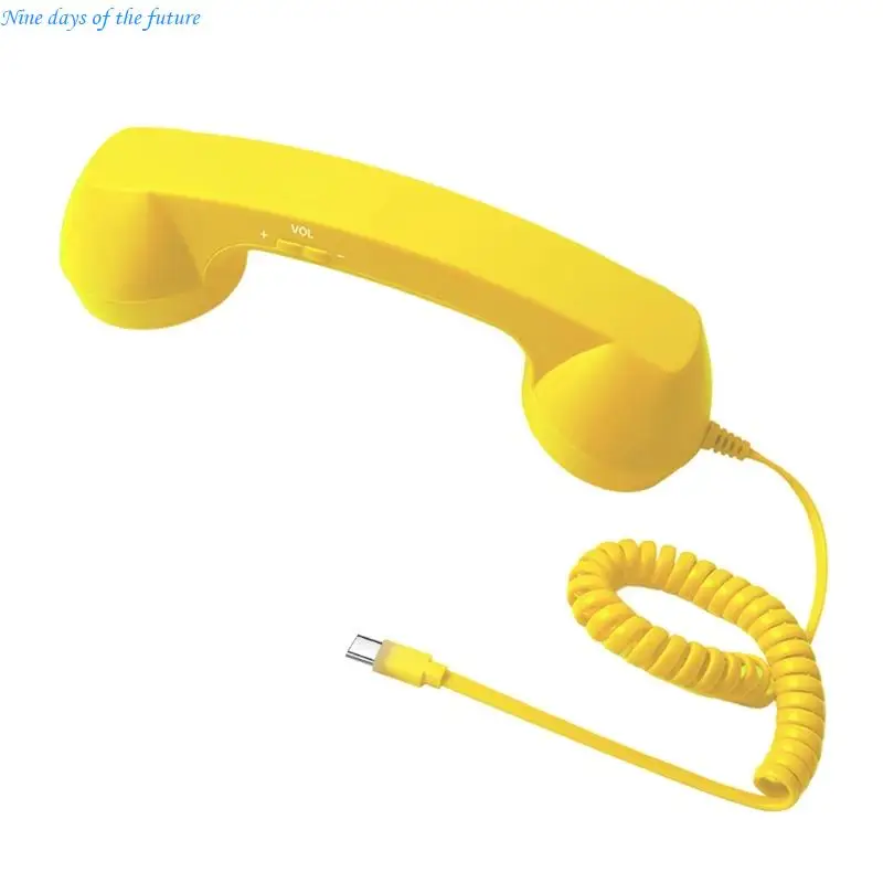 Cord Telephone Receiver Plugs Play Type C Handset For Smartphones E65A