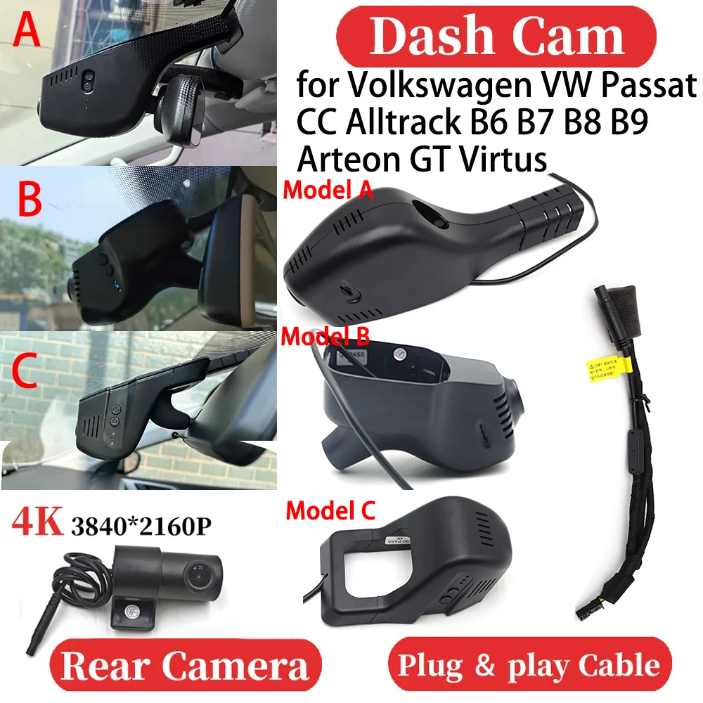ZJCGO para Volkswagen VW Passat CC Alltrack B6 B7 B8 B9 Arteon GT Virtus UHD coche 4K grabadora de vídeo DVR cámara de salpicadero