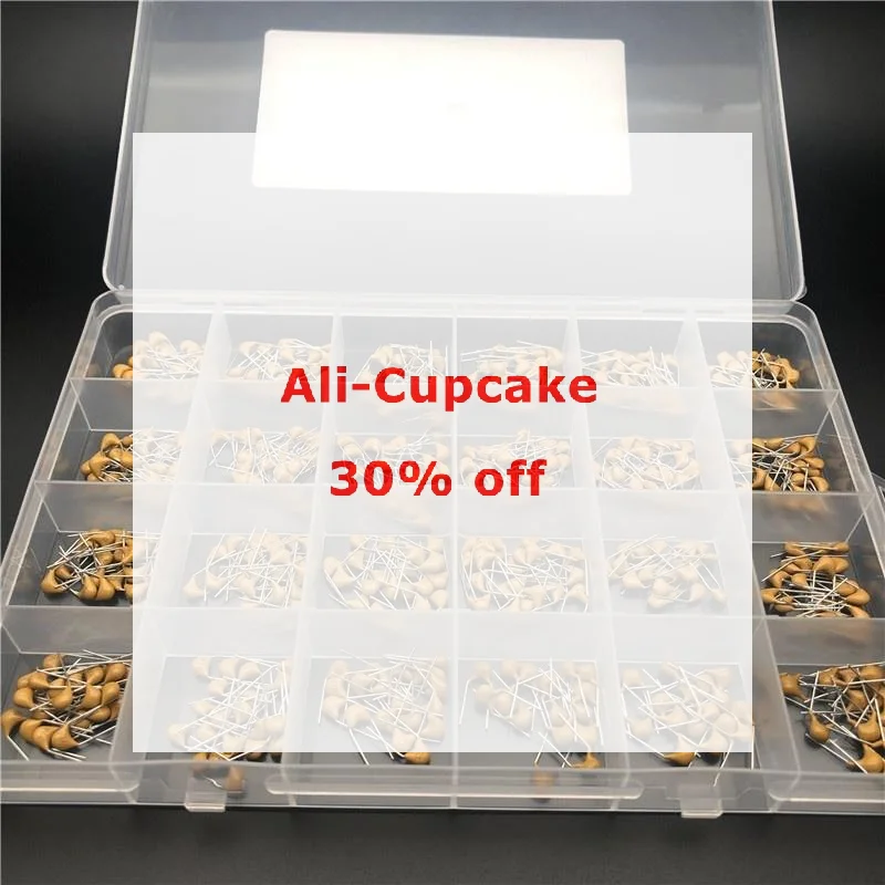 480Pcs 24Values Monolithic Ceramic Capacitor Assortment Kit 10PF-10UF 50V Through Hole Capacitor Set For Electronic Circuit DIY