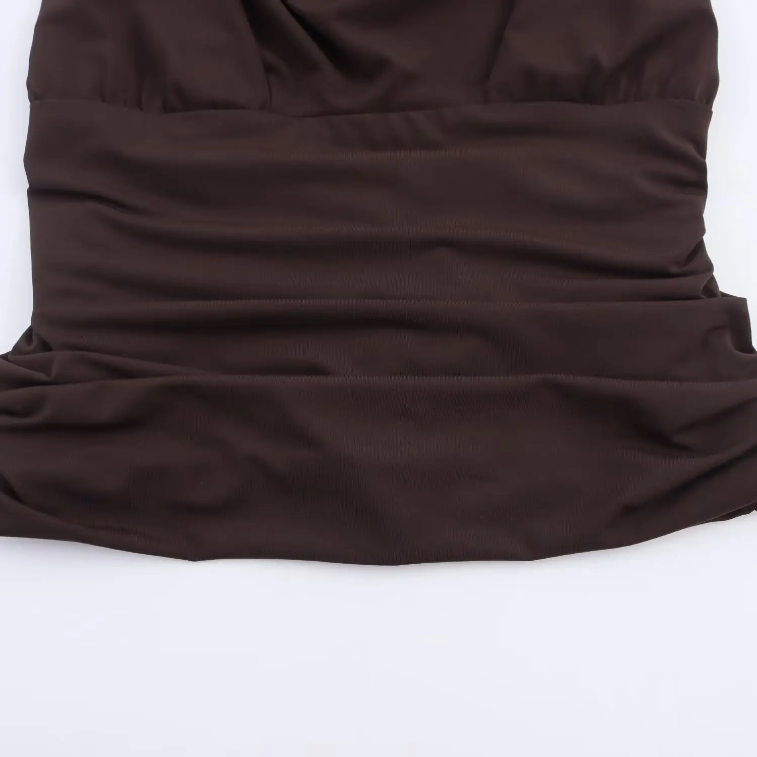 BSK&TRAF2025 damski letni nowy casualowy modny strój hot girl bez rękawów z dekoltem typu halter krótki plisowany top na ramiączkach