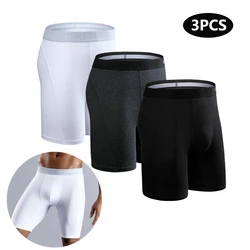 3pcs Long Boxers For Man Underware Lots Mens Underpants Cotton Men's Panties Family Boxershorts Boxer Sexy Male Shorts Calecon