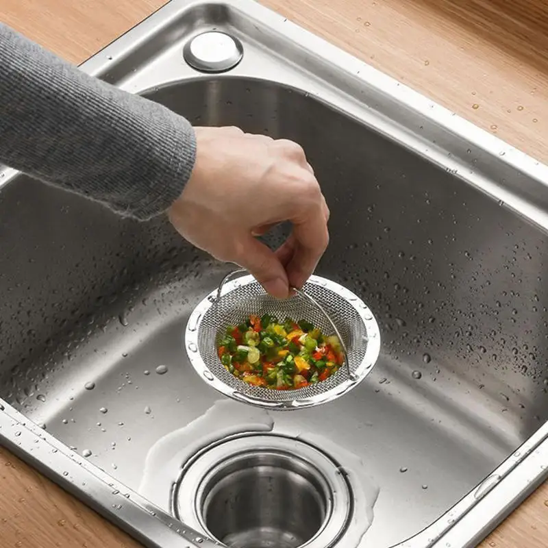 

1 шт., сито для кухонной мойки, ручка для кухонной мойки, сито для мусора для раковины, бункер для посудомоечной машины из нержавеющей стали, ресторанный сиг