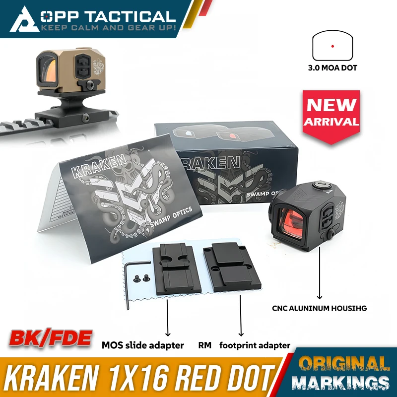 

Новый тактический прицел KRAKEN 1x16 мм 3MOA RED DOT с закрытым излучателем с базовым креплением RM06 MOS и креплением Пикатинни для страйкбола