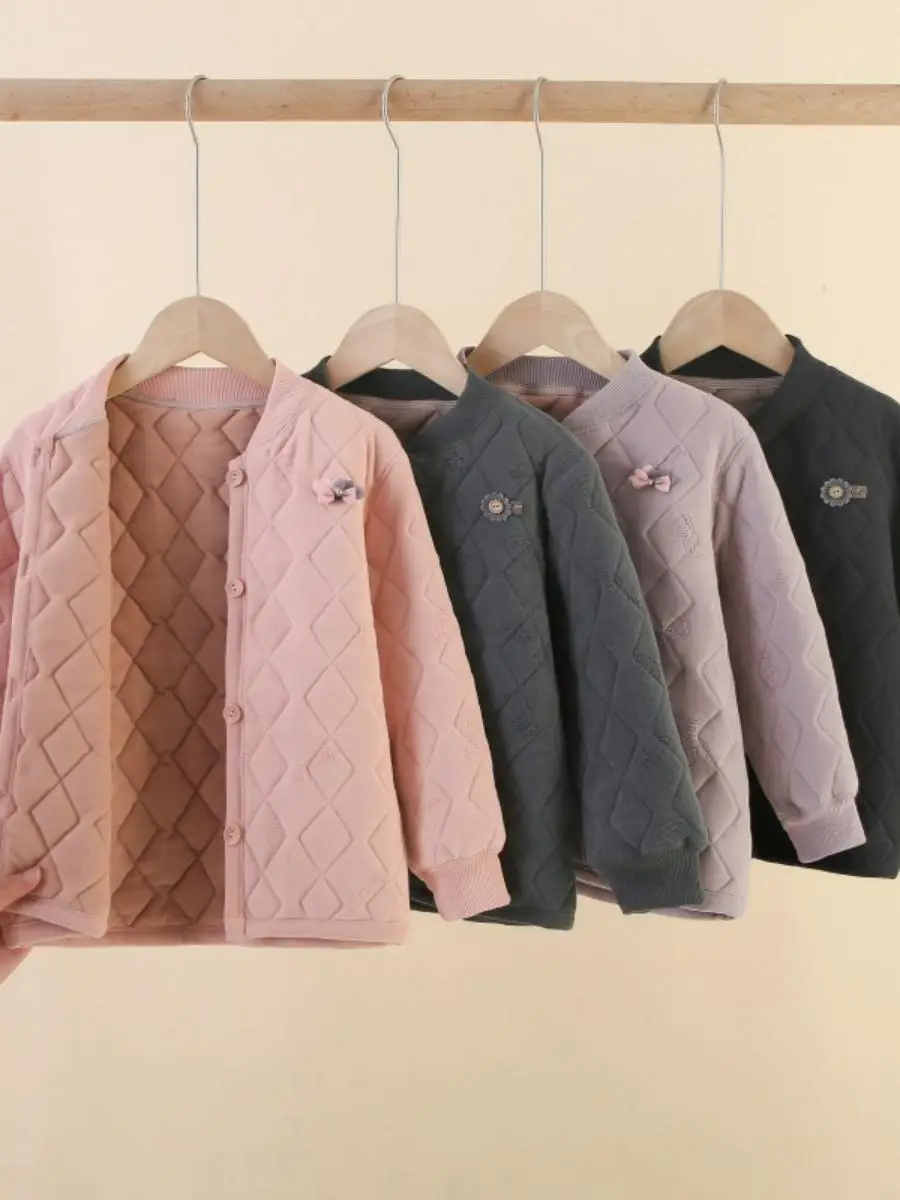 Thiened Fce Warmth 어린이 학교용 이너웨어 가벼운 자켓 가을 및 겨울용 캐주얼 슬렉스