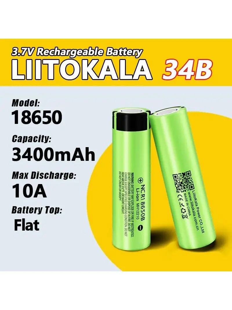 Akumulator litowy LiitoKala 34B 3500mAh NCR18650B 3.7v 3400 mAh 18650 do latarek — zdjęcie 2