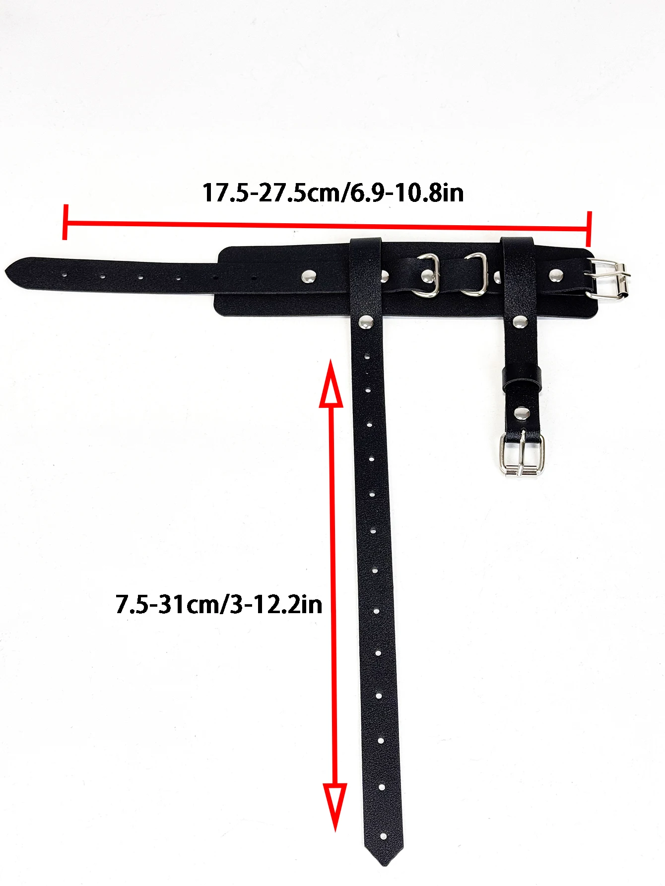 2 Stück Schwarze Knöchelriemen Sicherheitsgurte mit Kette und Schnalle Y2K Street Punk Style Damen Mode Fuß-Accessoires Knöchelriemen – Detail 2