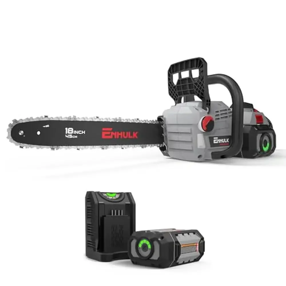 16-Inch Chainsaw with Brushless Motor and 2.5Ah Battery High Power Cutting Performance EZ HMI LED Control Panel Lightweight and