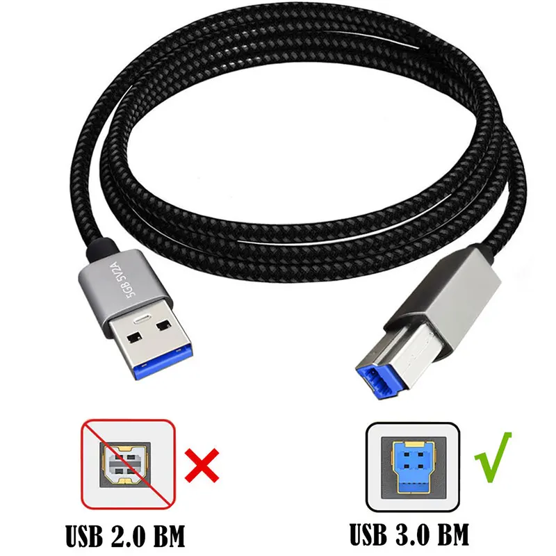5V2A High Speed A Male to B Male USB 3.0 Cable Line For Scanner Printer External Hard Driver Usb3.0 A to B Male Data Line Wire