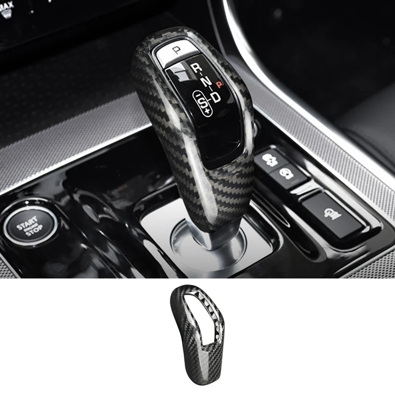 

Car Gear Shift Knob Cover Trim Carbon Fiber Style Gear Shifter Head Cap For Land Rover Range Rover Sport 2014 2015 2016 2017