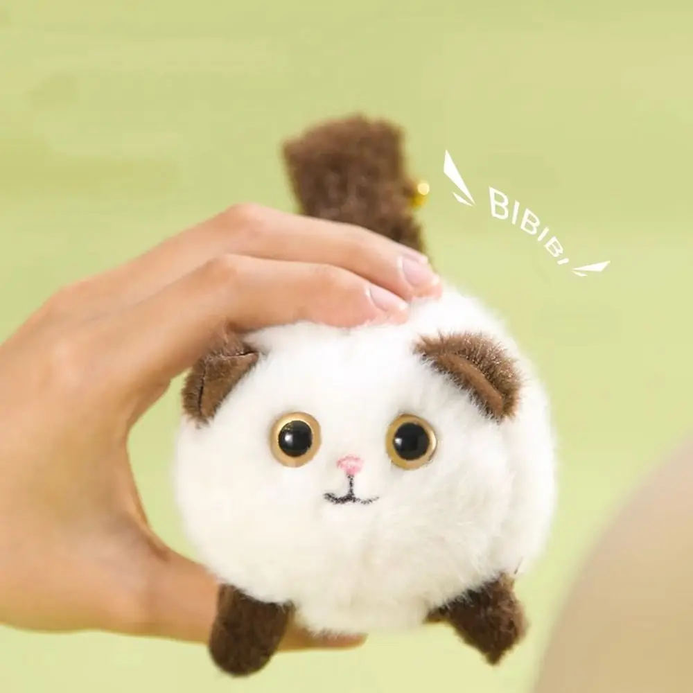 Jouet de décompression de chaton en peluche, jouet à remonter, jouet de simulation, porte-clés en peluche, pendentif de sac à dos, secousse la queue, beurre