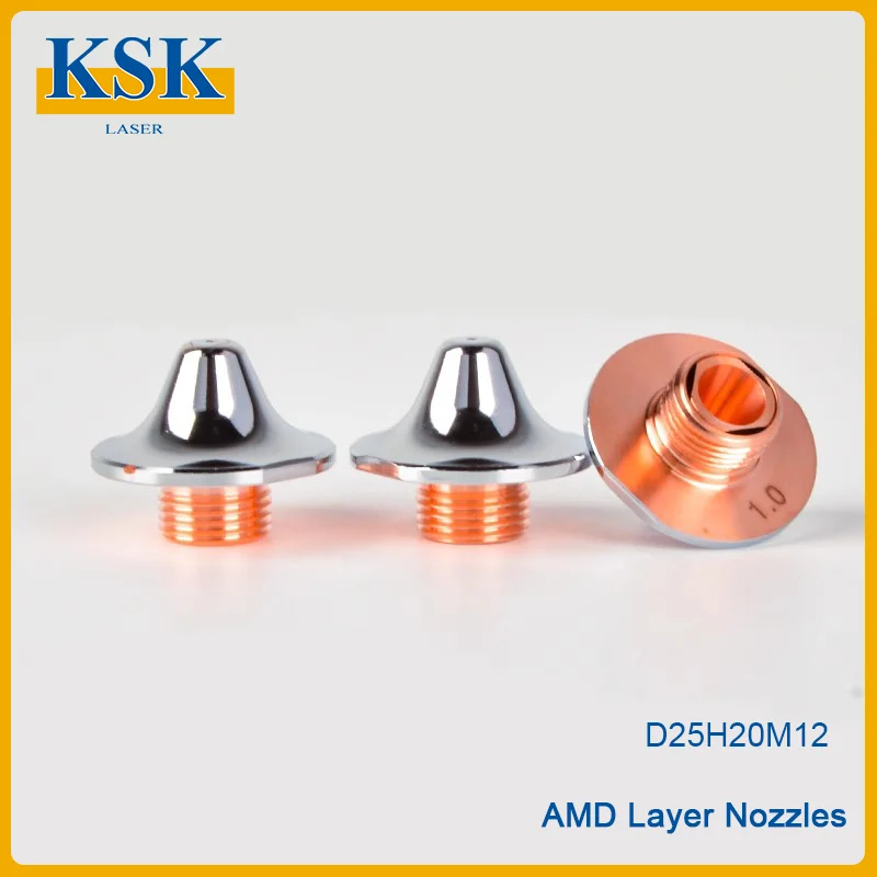OEM AMD Single Layer Double Layer Nozzles Dia 25mm H20 M12 Caliber 0.8-4.0mm for Fiber Laser Cutting Head