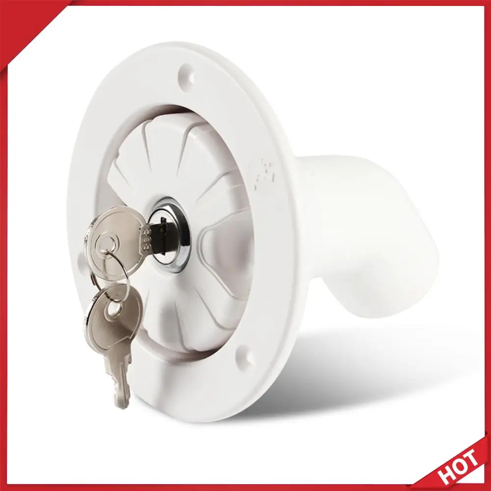

Gravity Fresh Water Fill Hatch Inlet Filter Lockable Water Inlet Filler RV Boat Camper Trailer White Caravan Accessories