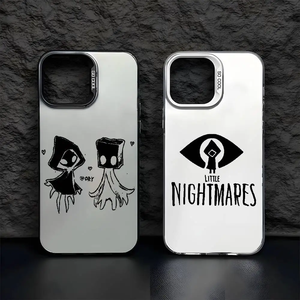 LittleS Game N-Nightmares جراب هاتف آيفون 17 16 15 14 13 12 11 Pro Max Air متعدد الألوان ماتي ليزر معدني أورورا فوندا