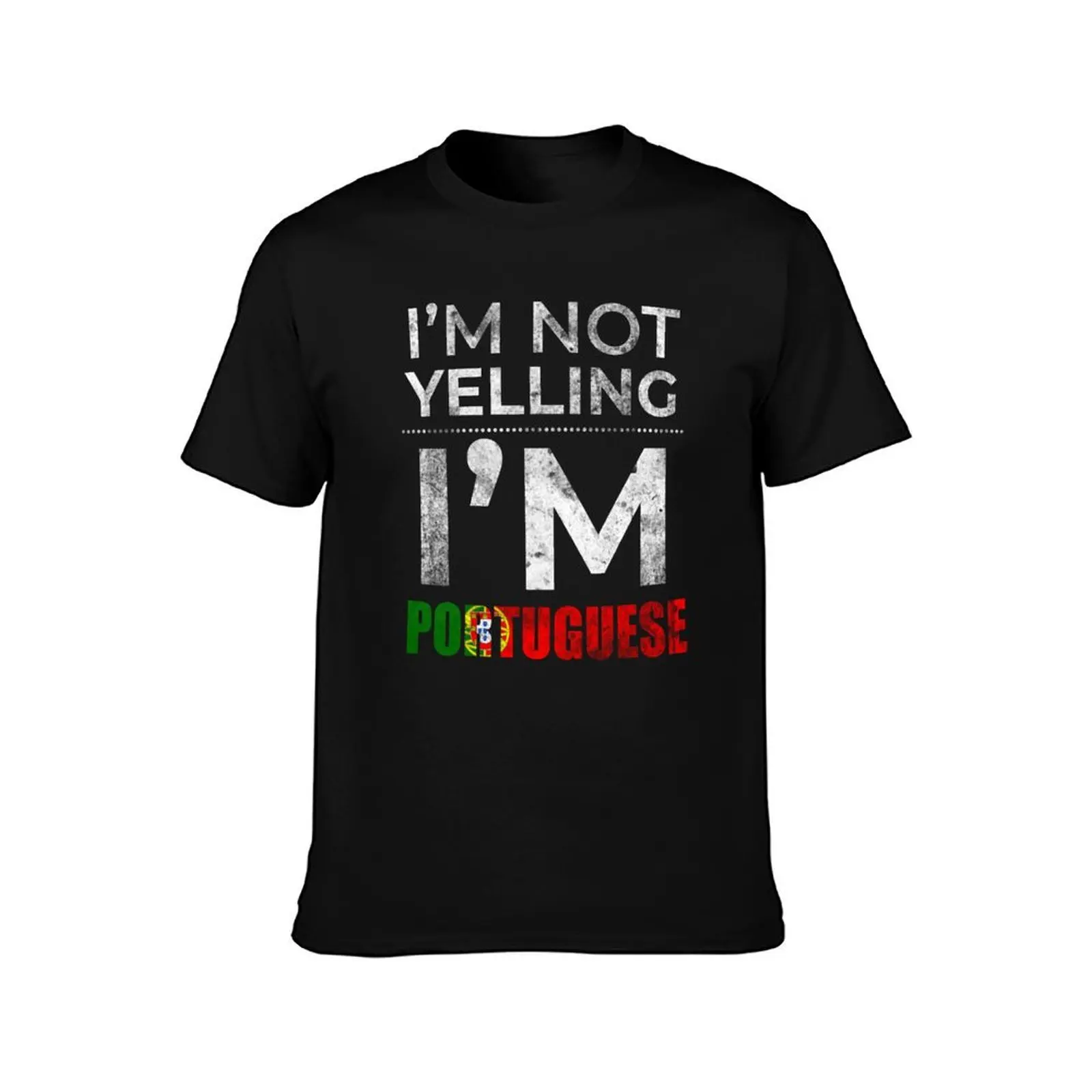 I'm Not Yelling I'm Portuguese T-Shirt, Summer Casual Cotton Tee, Oversized Streetwear Tops, Vintage Graphic Print, 100% Cotton