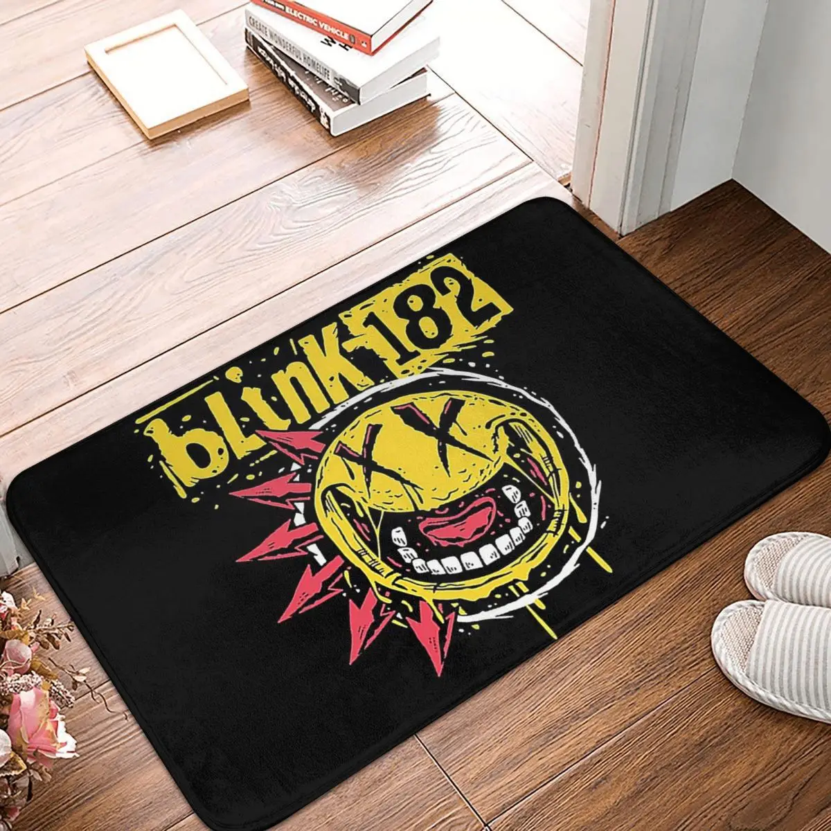 

Blink 182 Punk Smile Non-slip Doormat Floor Mat Antiwear Carpet Rug for Kitchen Entrance Home Bedroom Footpad Mats