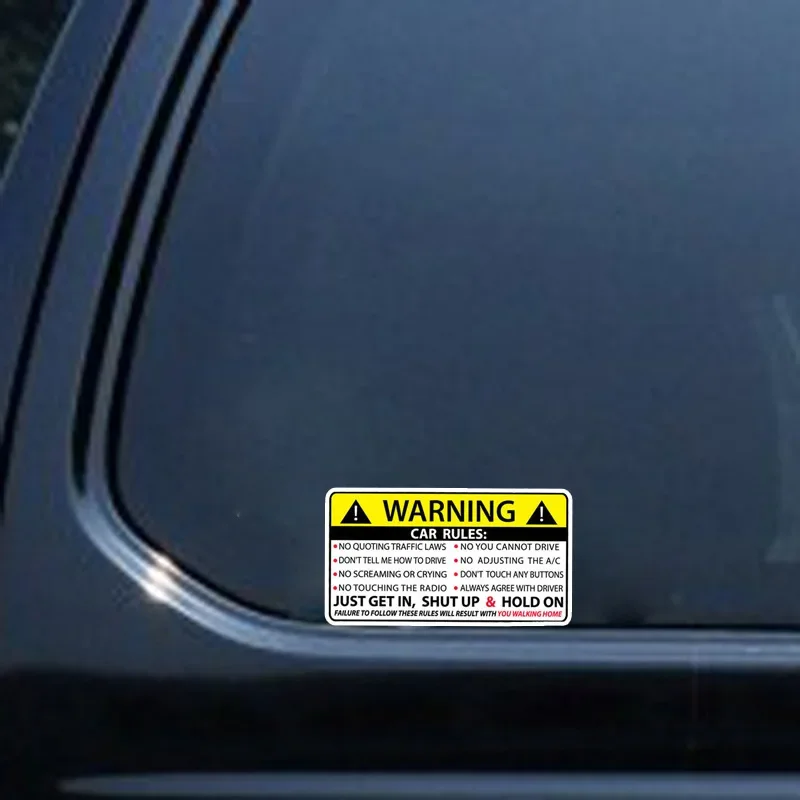 Safety Rules Car Sticker Waterproof Vinyl Decal for Vehicle Window Bumper Motorcycle Auto Warning Reminder Decoration