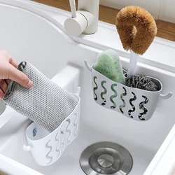 Kitchen Sink Sponge Holder Suction Cup Sink Organizer Rag Drain Rack Bathroom Punch-Free Toothpaste Toothbrush Storage Holder