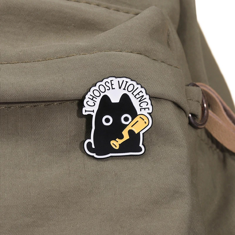 Niedliche Katzen-Emaille-Anstecknadeln, individuell, „My Cat And I Talk Shit About You“, Broschen, Anstecknadeln, Kleidung, Tierschmuck, Geschenk für Kinder und Freunde – Detail 9