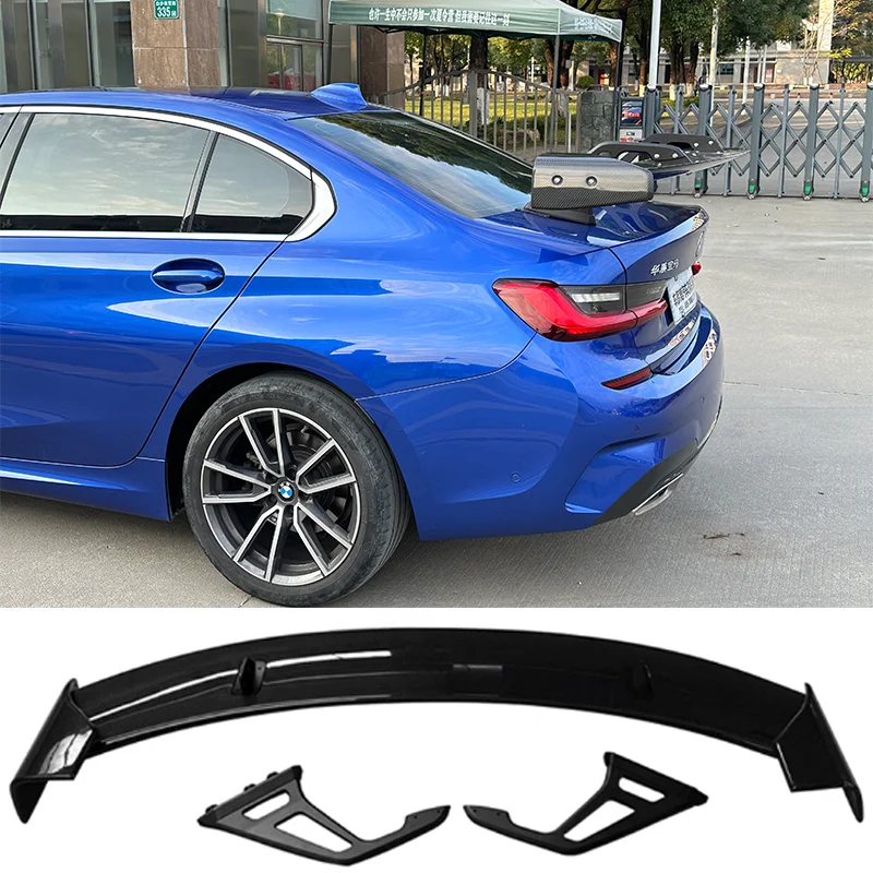 For BMW 123456 Series M2 M3 M4 G20 G25 G28 G87 G82 G30 G38 F87 F82 F35 F30 Gloss Black 100%Real Carbon Fiber Rear Spoiler