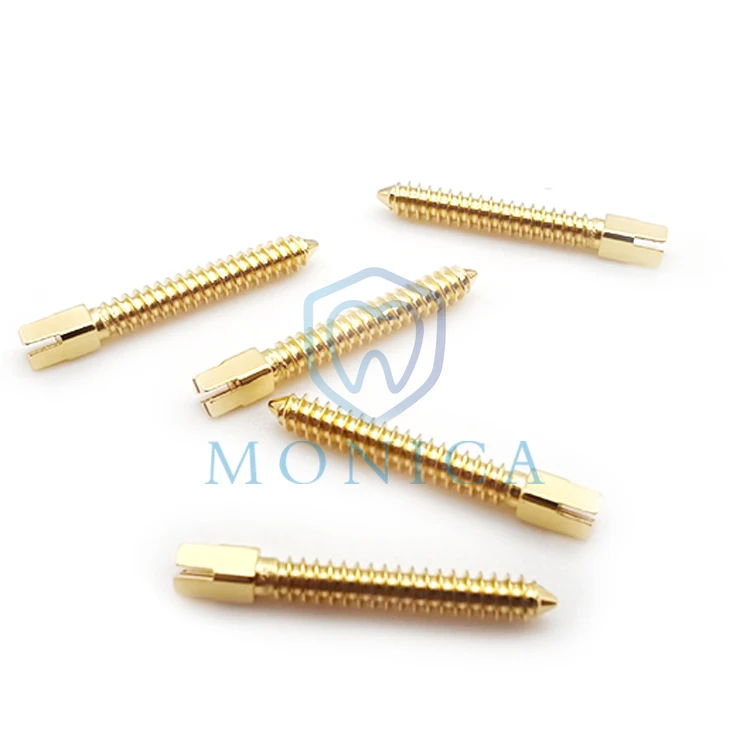 MC-F036 High Quality Gold Plated den tal Rotary Files Screw Post den tal imp lant Material Screw Posts 12/50/120/240pcs/pack