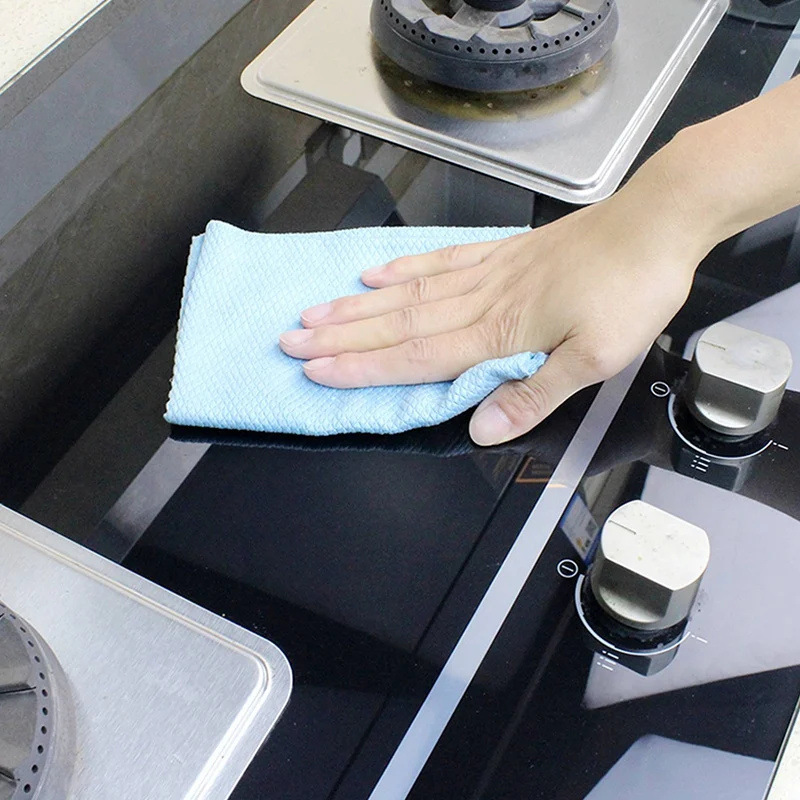 5Pieces Fish Scale Rags Super Absorbents Microfiber Polishing Cleaning Cloths Reusable Glass Wiping Rags 30X40cm