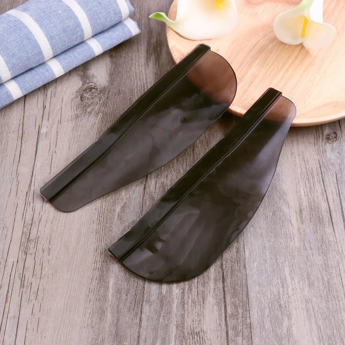 

2Pcs Black PVC Rear View Mirror Rain Shield 185x6cm for Most Vehicles Suv Car Truck Side Mirror Raindrop Deflector Sun Glare