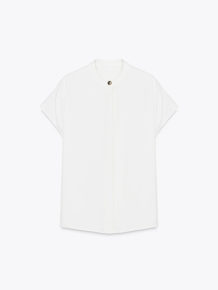 New Summer Women's Casual irt Pleated Drapey ort Sve round Ne Simple Commute Sle Top Quali Fabric Other 00%