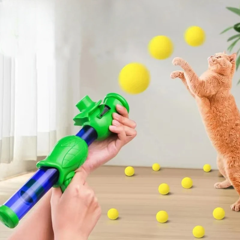 

1 Set Pet Interactive Toys Ball Kitten Puppy Play Training Game EVA Ball Launcher Continuous Shooting Toys