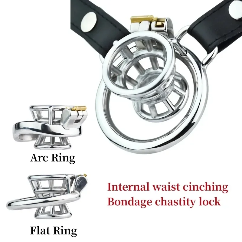 New 성인용품 Inverted Chastity Lock Penis Cage Stainless Steel Chastity Device Male Prevent Erection Abstinence BDSM Erotic Sex Toys