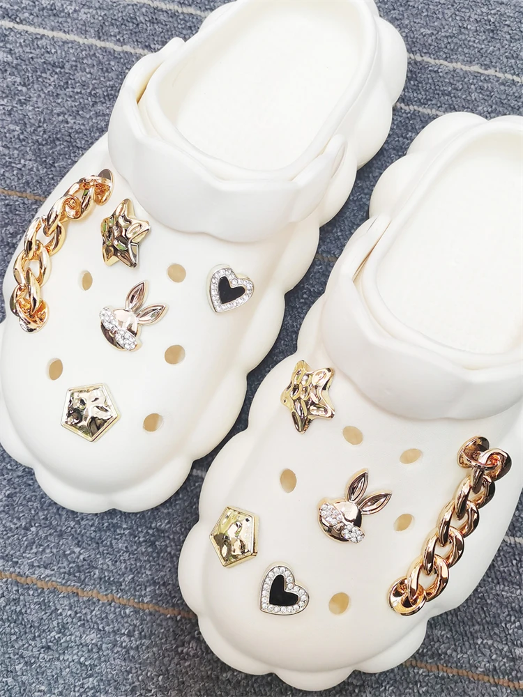 10PCS ABS Shoe Charms Buckles DIY Cute Clog Accessories Uneven Star Decor Fit Women Bubble Slides Slippers Beach Bag Sandals