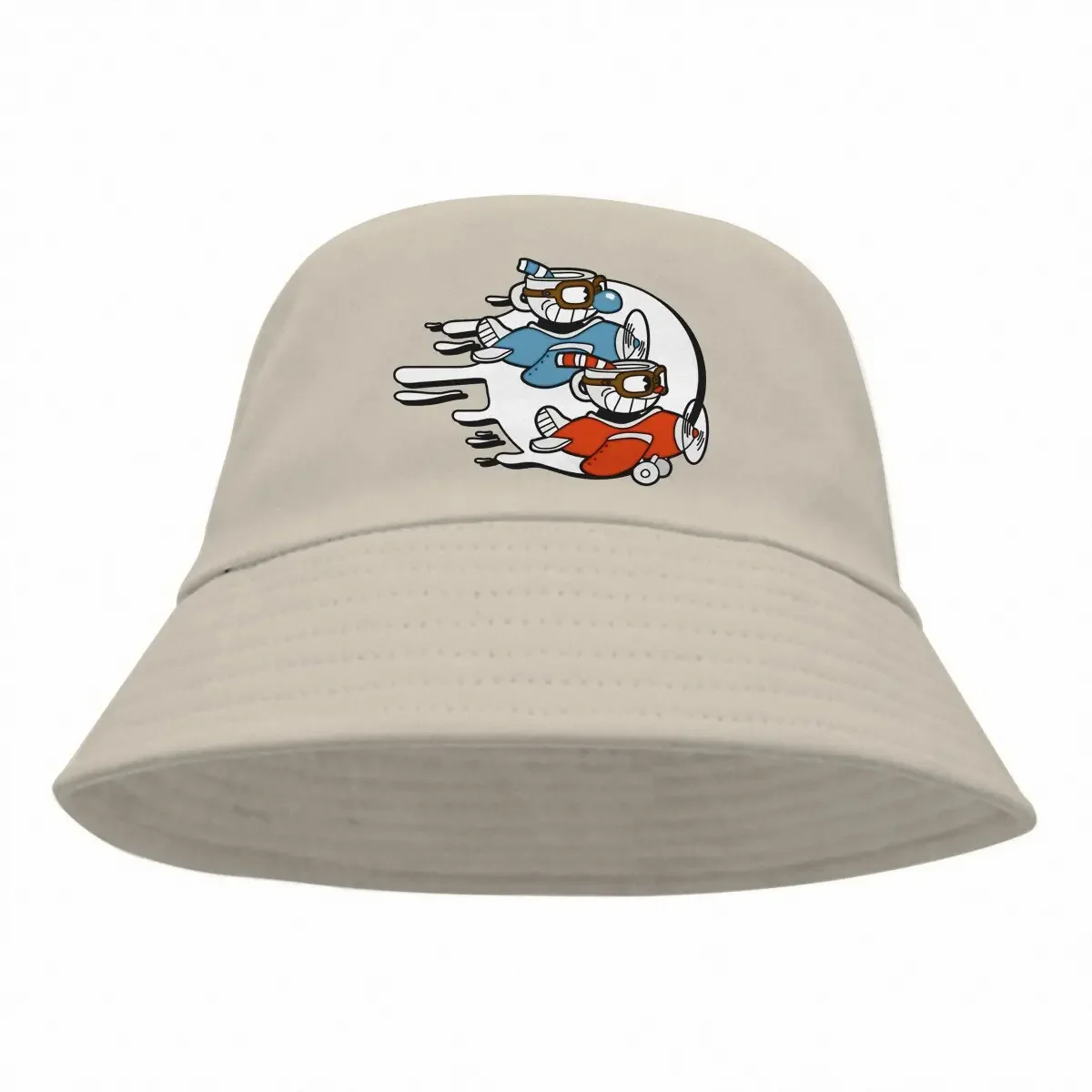 Cuphead Chalice Game Bucket Hat Fly A Plane Men's Women's Fisherman Cap Hip Hop Beach Sun Fishing Hats