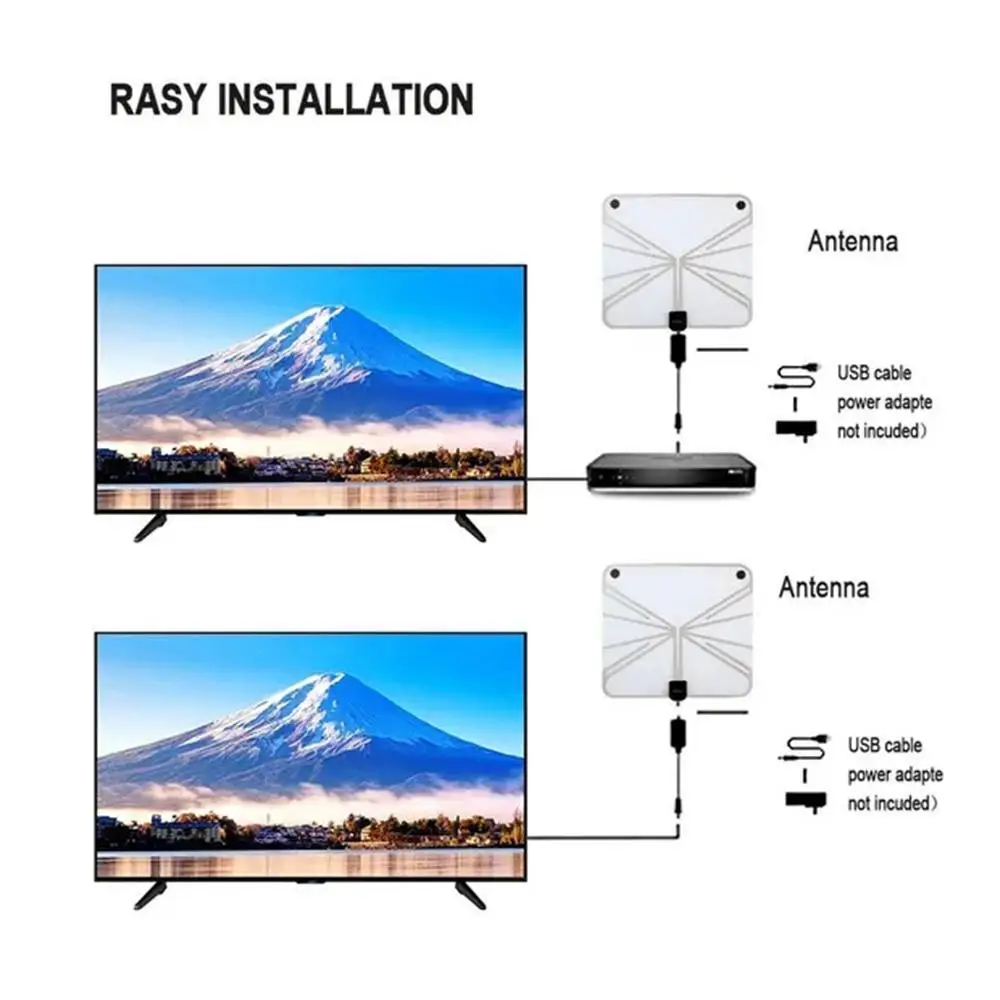 Digital TV Antenna Amplifier Signal Enhancer 25dB Gain 4K UHD High Definition HDTV Antenna Signal Receiver For 200 Miles