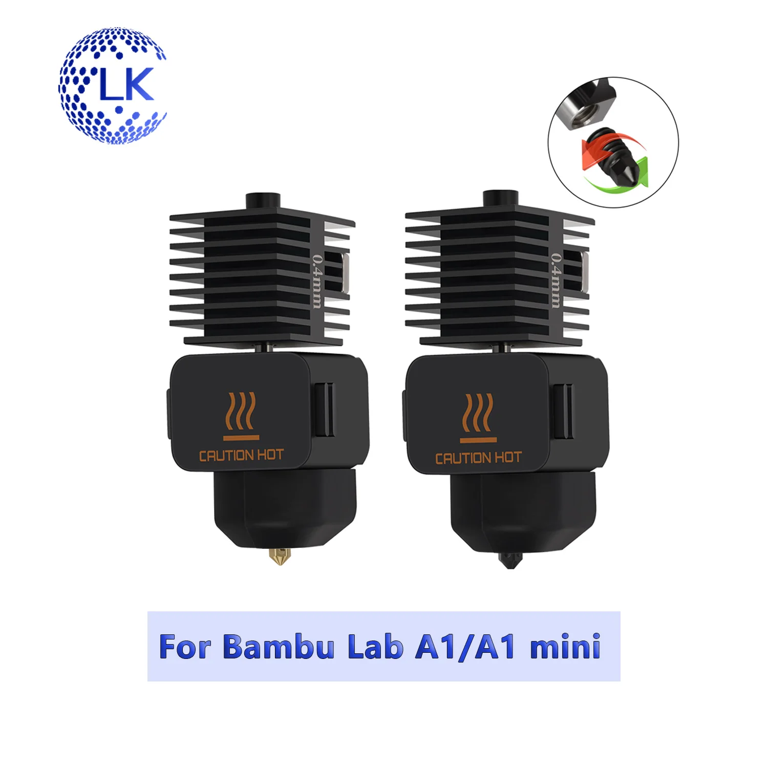 

Hot end For Bambu Lab A1 mini Assembly 0.2/0.4/0.6/0.8MM Replaceable Hardened Nozzle For 3D printer Bamboo Lab A1 Hotend Kit