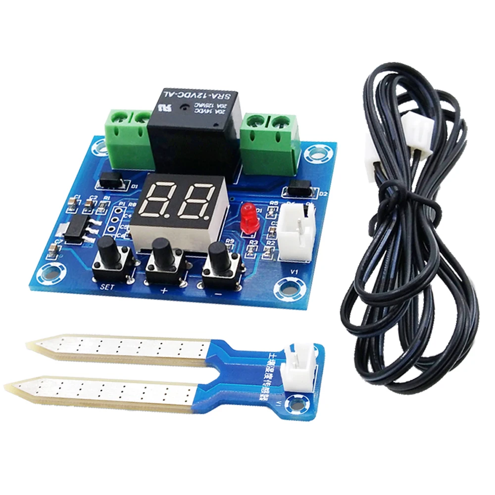 XH-M214 pengendali kelembaban modul Sensor tanah 20-99% RH kontrol otomatis presisi sistem irigasi tampilan Digital merah